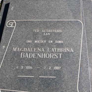 BADENHORST Magdalena Cathrina 1894-1987