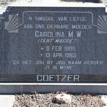 COETZER Carolina M.W. 1888-1983