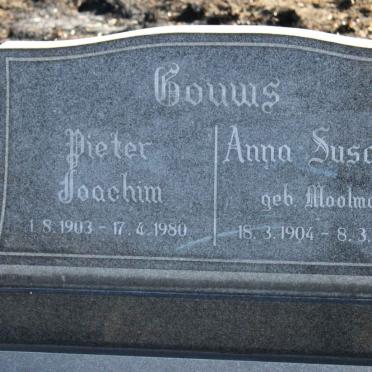 GOUWS Pieter Joachim 1903-1980 &amp; Anna Susanna nee MOOLMAN 1904-1990