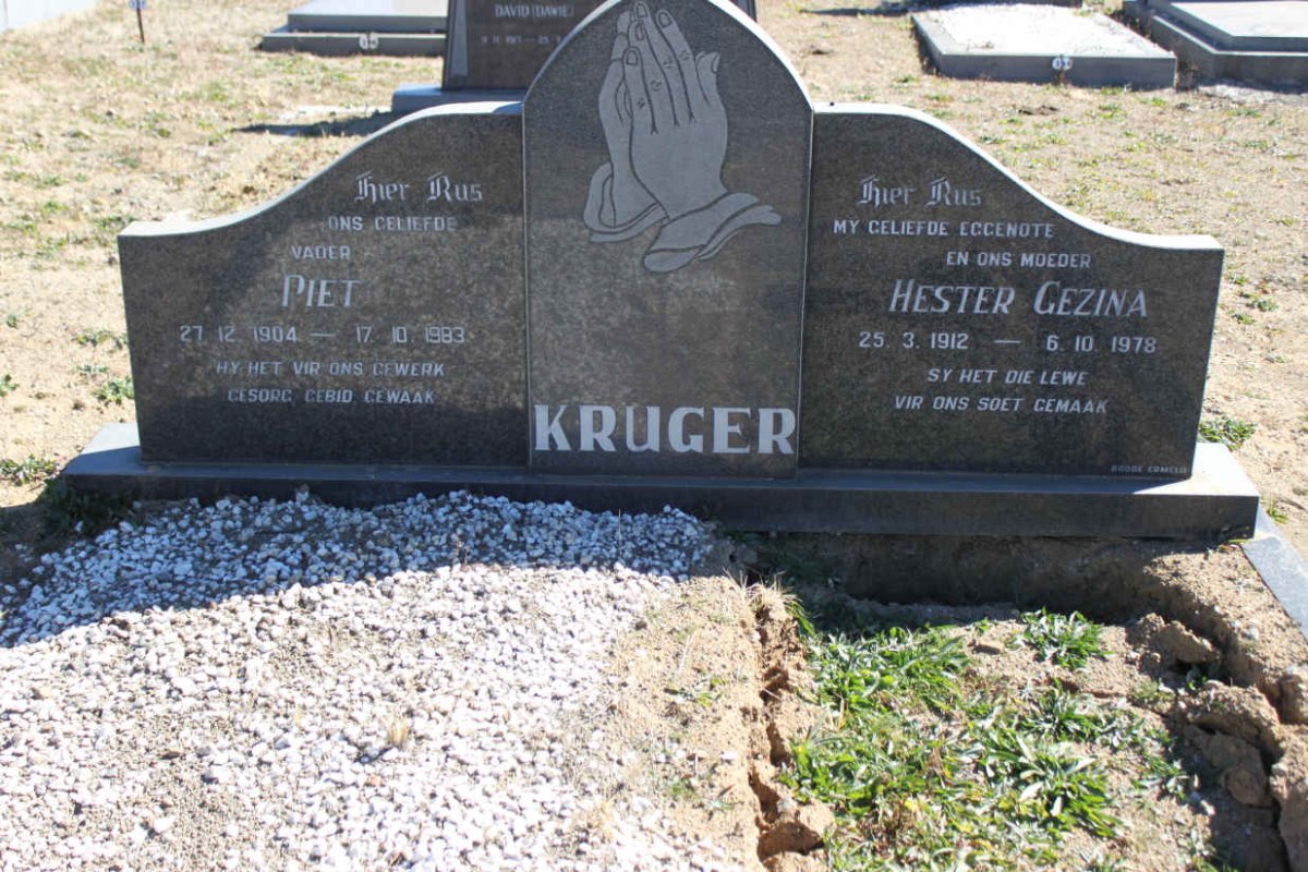 KRUGER Piet 1904-1983 &amp; Hester Gezina 1912-1978