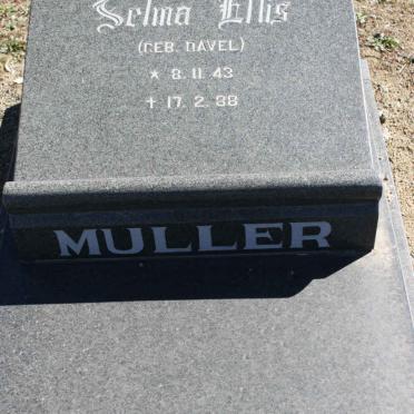 MULLER Selma Ellis nee DAVEL 1943-1988