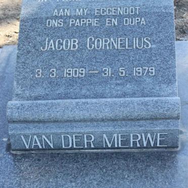 MERWE Jacob Cornelius, van der 1909-1979