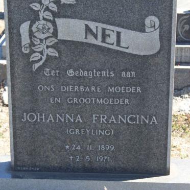 NEL Johanna Francina nee GREYLING 1899-1971