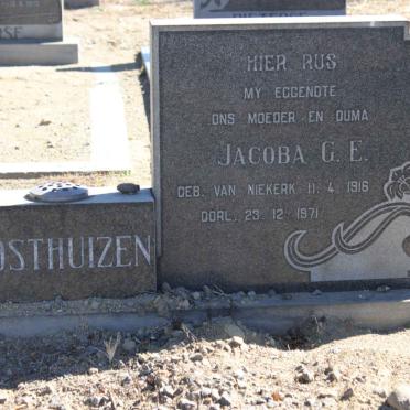 OOSTHUIZEN Jacoba G.E. nee VAN NIEKERK 1916-1971