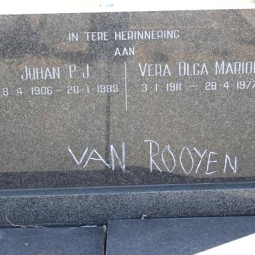 ROOYEN Johan P.J., van 1906-1989 & Vera Olga Marion 1911-1977 _2