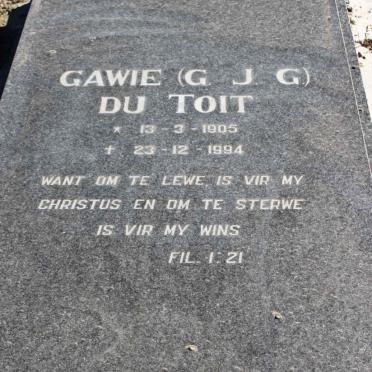TOIT Gawie G.J.G., du 1905-1994