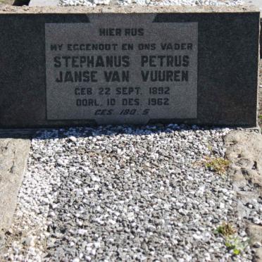 VUUREN Stephanus Petrus, Janse van 1892-1962