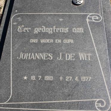 WIT Johannes J., de 1910-1977