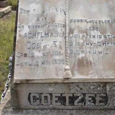 COETZEE Rachel Maria 1919-1938