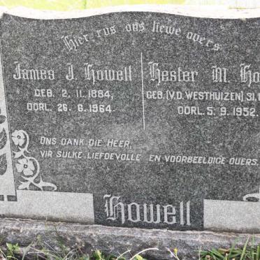 HOWELL James J. 1884-1964 &amp; Hester M. V.D. WESTHUIZEN 1887-1952