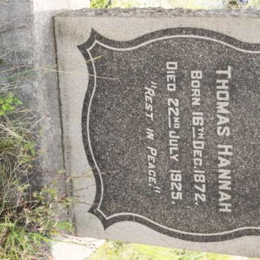 HANNAH Thomas 1872-1925