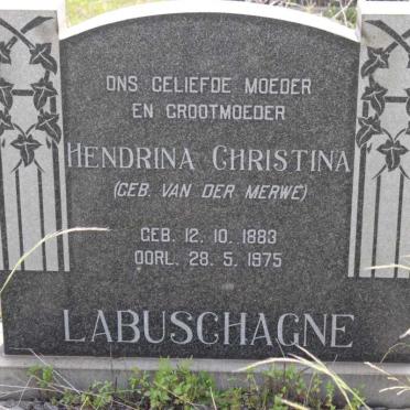 LABUSHAGNE Hendrina Christina geb VAN DER MERWE 1883-1975