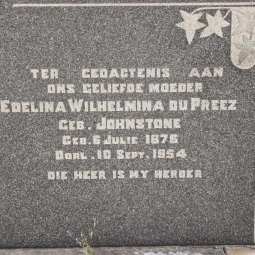 PREEZ Edelina Wilhelmina, du nee JOHNSTONE 1876-1954