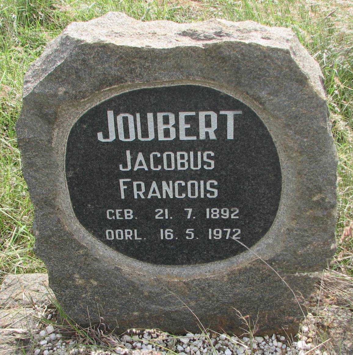 JOUBERT Jacobus Francois 1892-1972