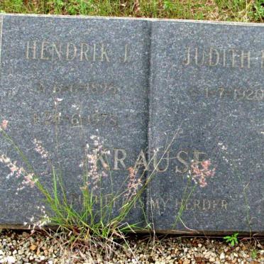 KRAUSE Hendrik J. 1895-1978 &amp; Judith M. 1920-