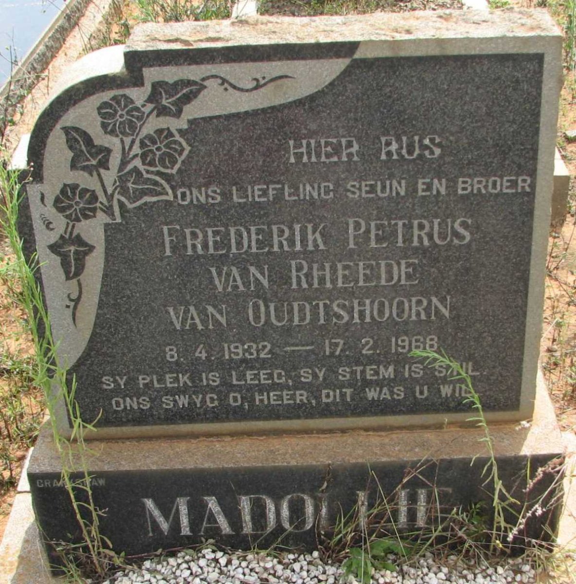 OUDTSHOORN Frederik Petrus, van Rheede van 1932-1968