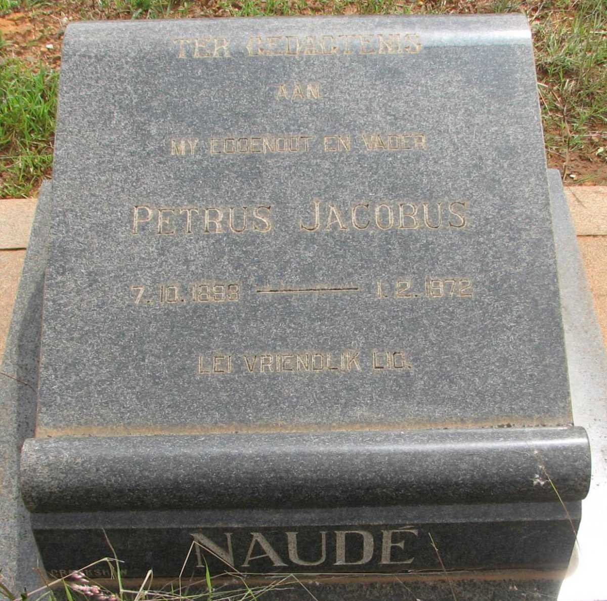 NAUDÉ Petrus Jacobus 1898-1972