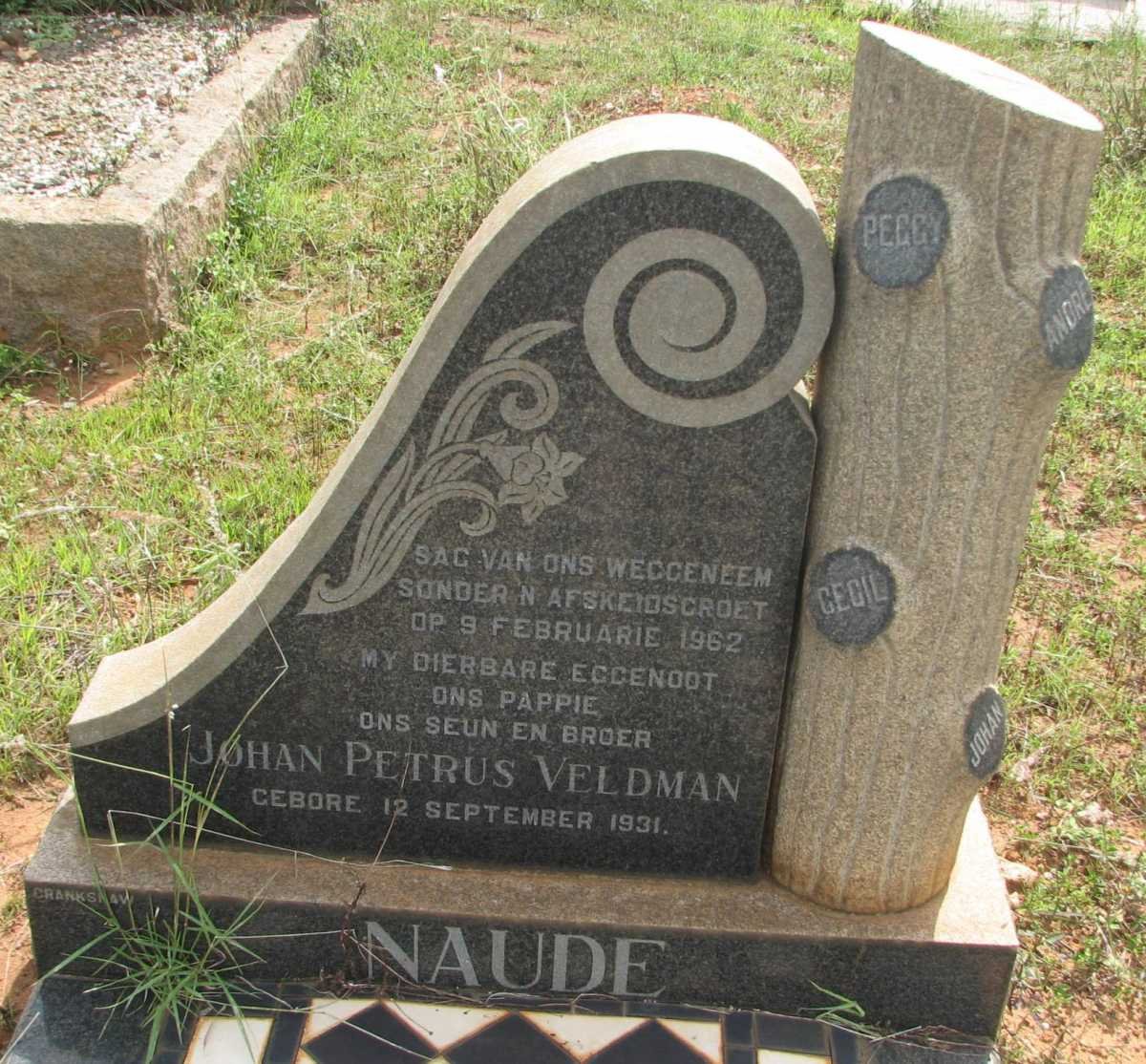NAUDE Johan Petrus Veldman 1931-1962