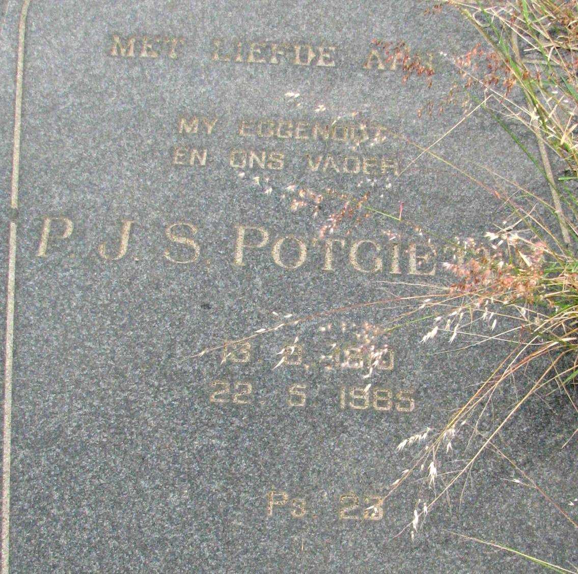 POTGIETER P.J.S. 1910-1985