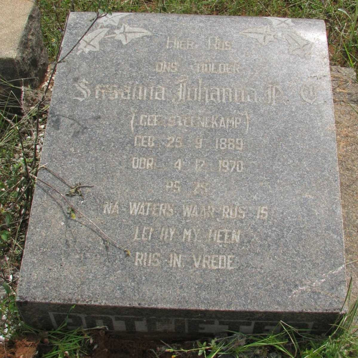 POTGIETER Susanna Johanna nee STEENEKAMP 1889-1970