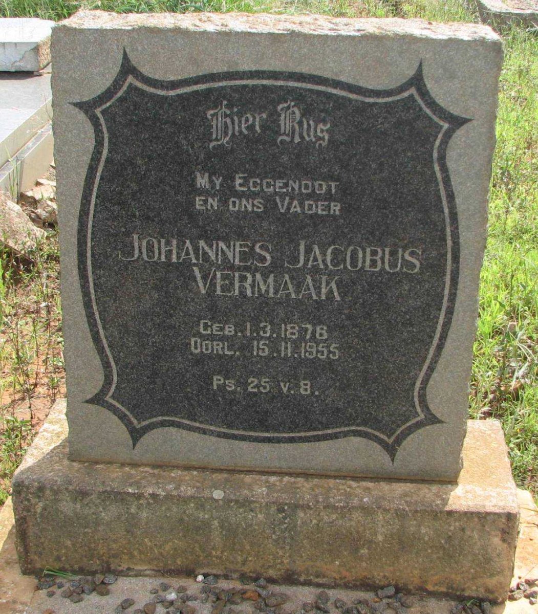 VERMAAK Johannes Jacobus 1897-1955