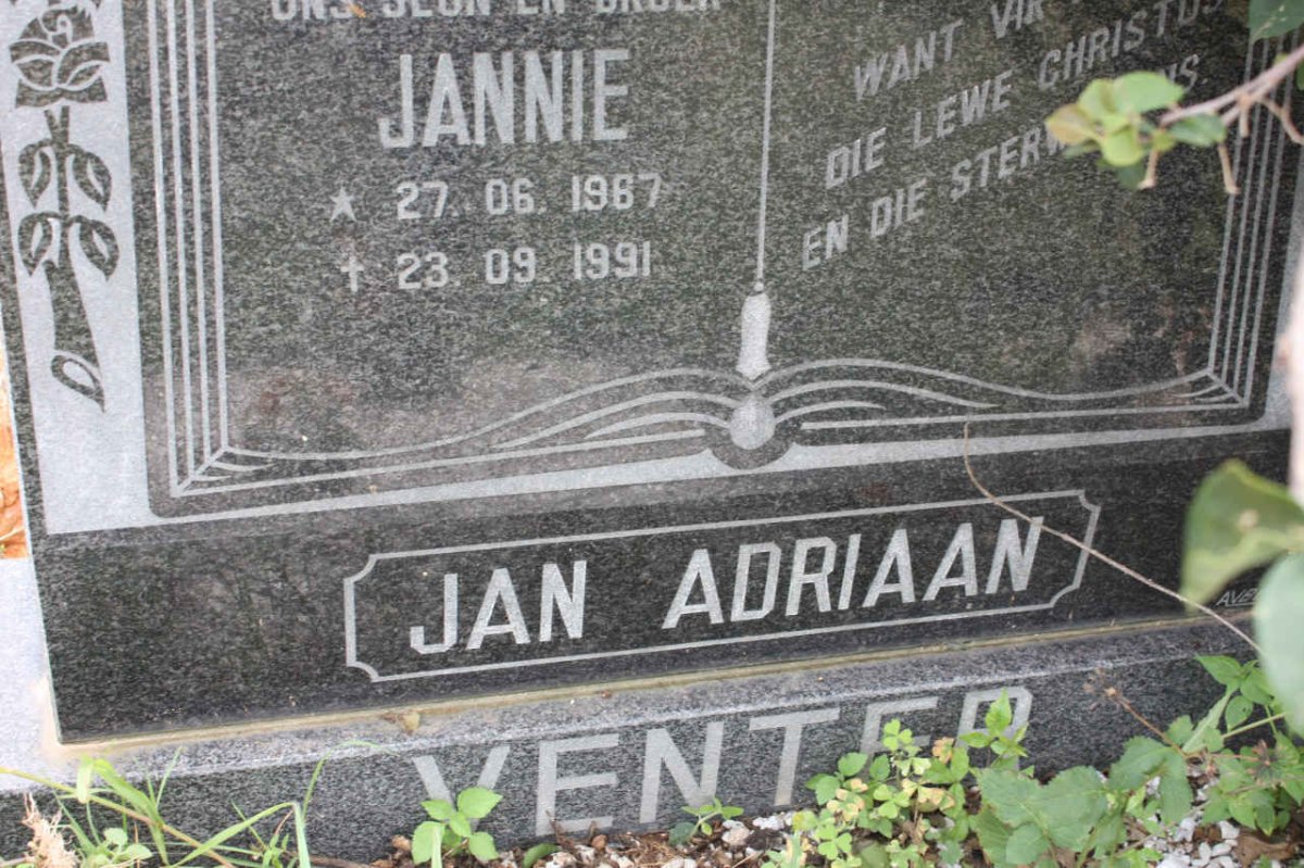 VENTER Jan Adriaan 1967-1991