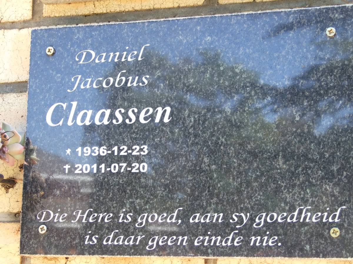 CLAASSEN Daniel Jacobus 1936-2011
