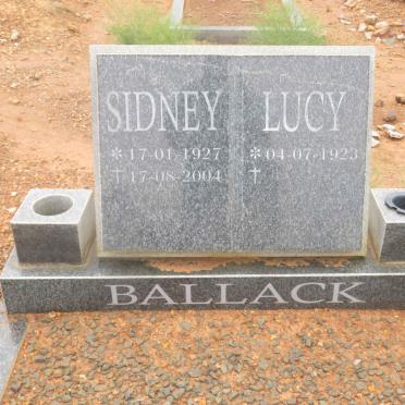 BALLACK Sidney 1927-2004 &amp; Lucy 1923-