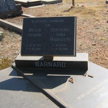 BARNARD Willem Hendrik 1913-1995 &amp; Gertruida Anna Magdalena 1913-1996
