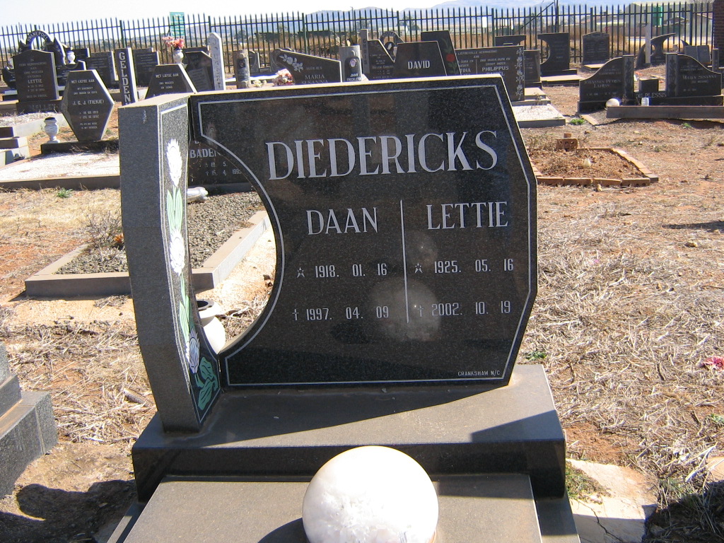 DIEDERICKS Daan 1918-1997 &amp; Lettie 1925-2002