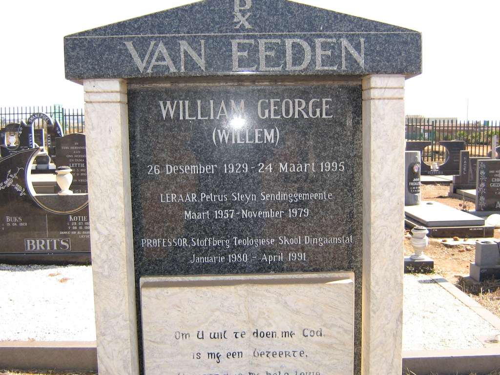 EEDEN William George, van 1929-1995