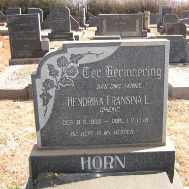 HORN Hendrika Fransina L. 1903-1978