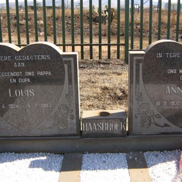 HAASBROEK Louis 1924-1983 &amp; Annatjie 1932-2008