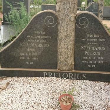 PRETORIUS Stephanus Petrus 1886-1973 &amp; Ella Magretha BRITS 1893-1966