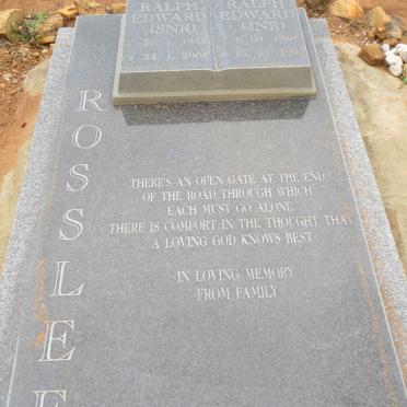 ROSSLEE Ralph Edward 1944-2004 :  ROSSLEE Ralph Edward 1964-1997