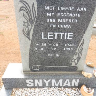 SNYMAN Lettie 1945-1995