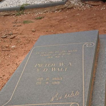 WALT Pieter W.A., v.d. 1953-1981