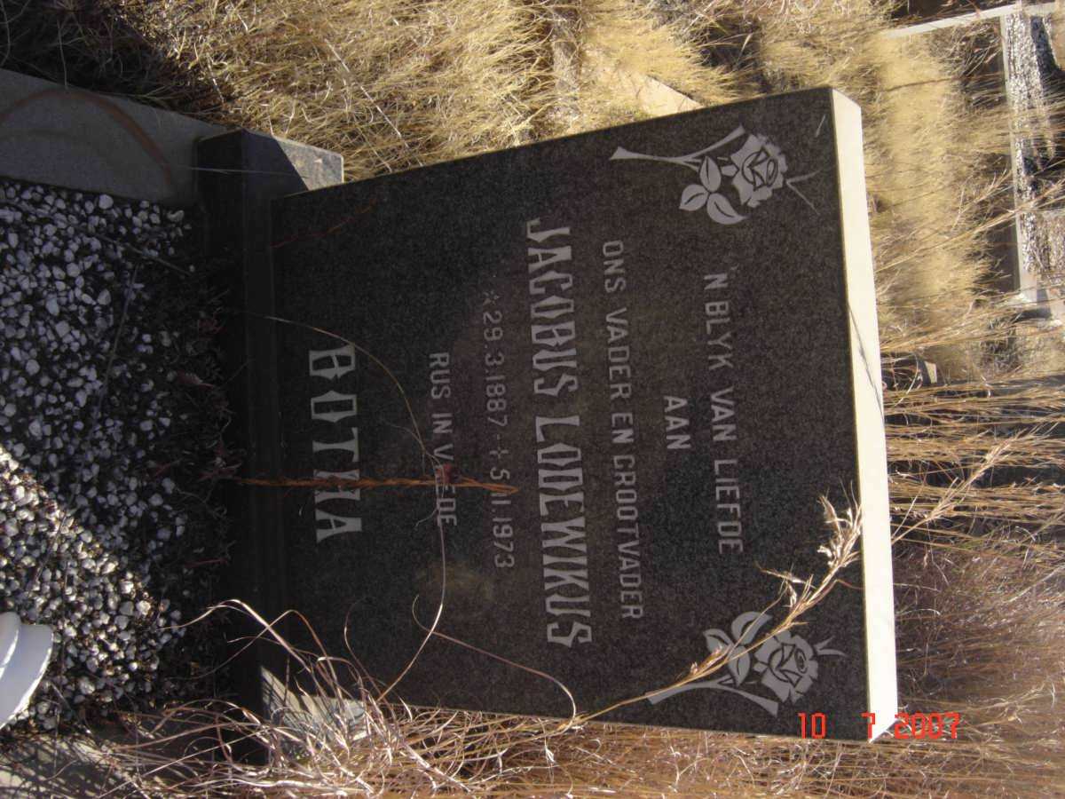 BOTHA Jacobus Lodewikus 1887-1973