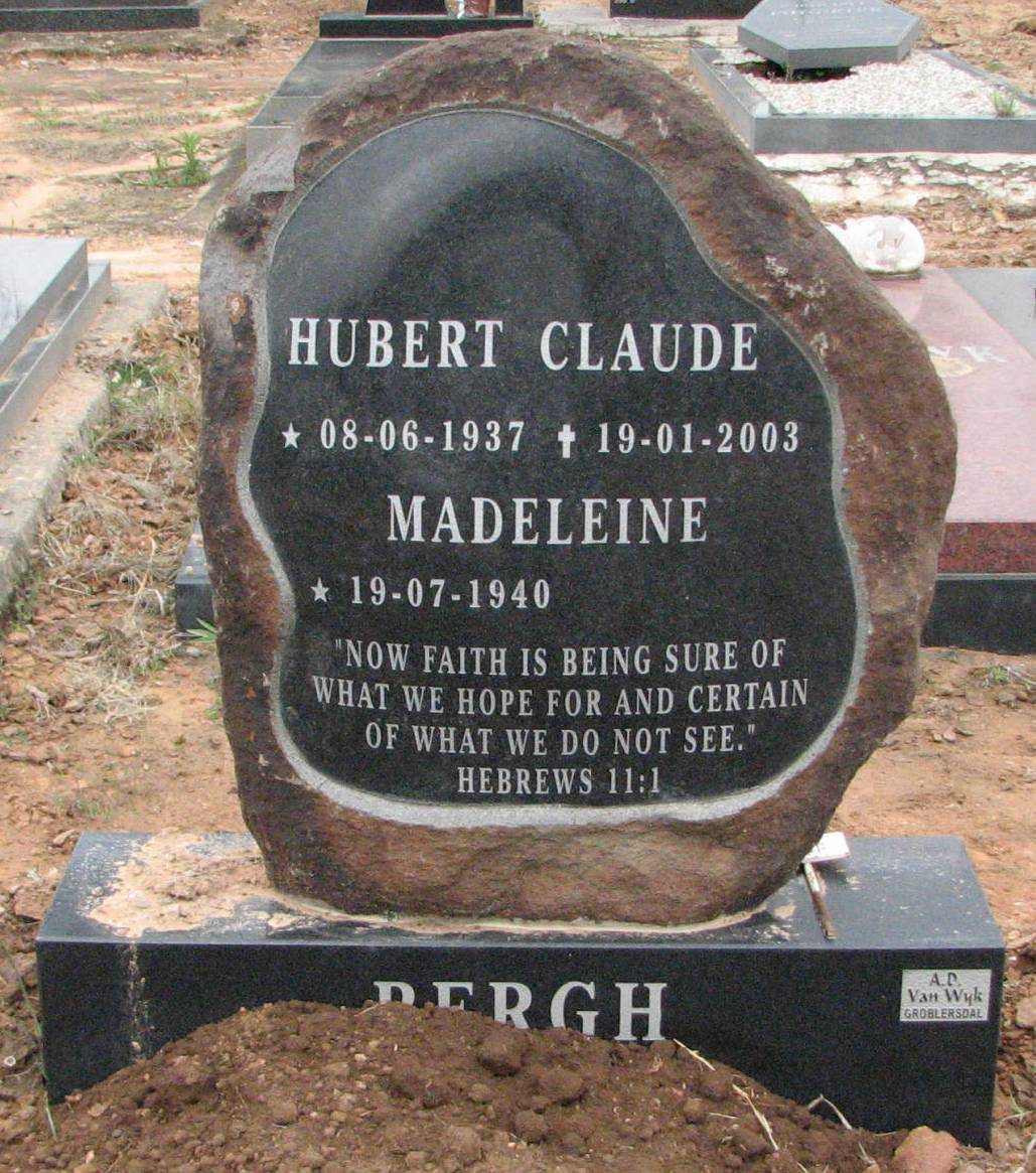 BERGH Hubert Claude 1937-2003 &amp; Madeleine 1940-
