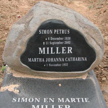 MILLER Simon Pertrus 1930-2003 &amp; Martha Johanna Catharina 1932-