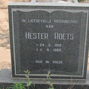 ROETS Hester 1919-1989