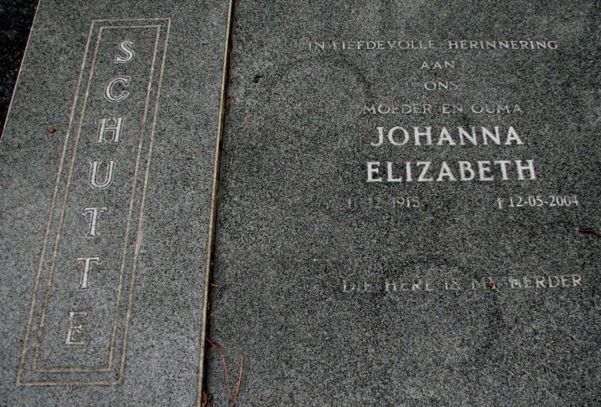 SCHUTTE Stephanus Johannes Paulus 1905-1994 &amp; Johanna Elizabeth 1915-2004