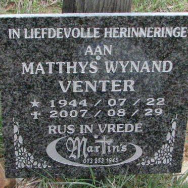 VENTER Matthys Wynand 1944-2007
