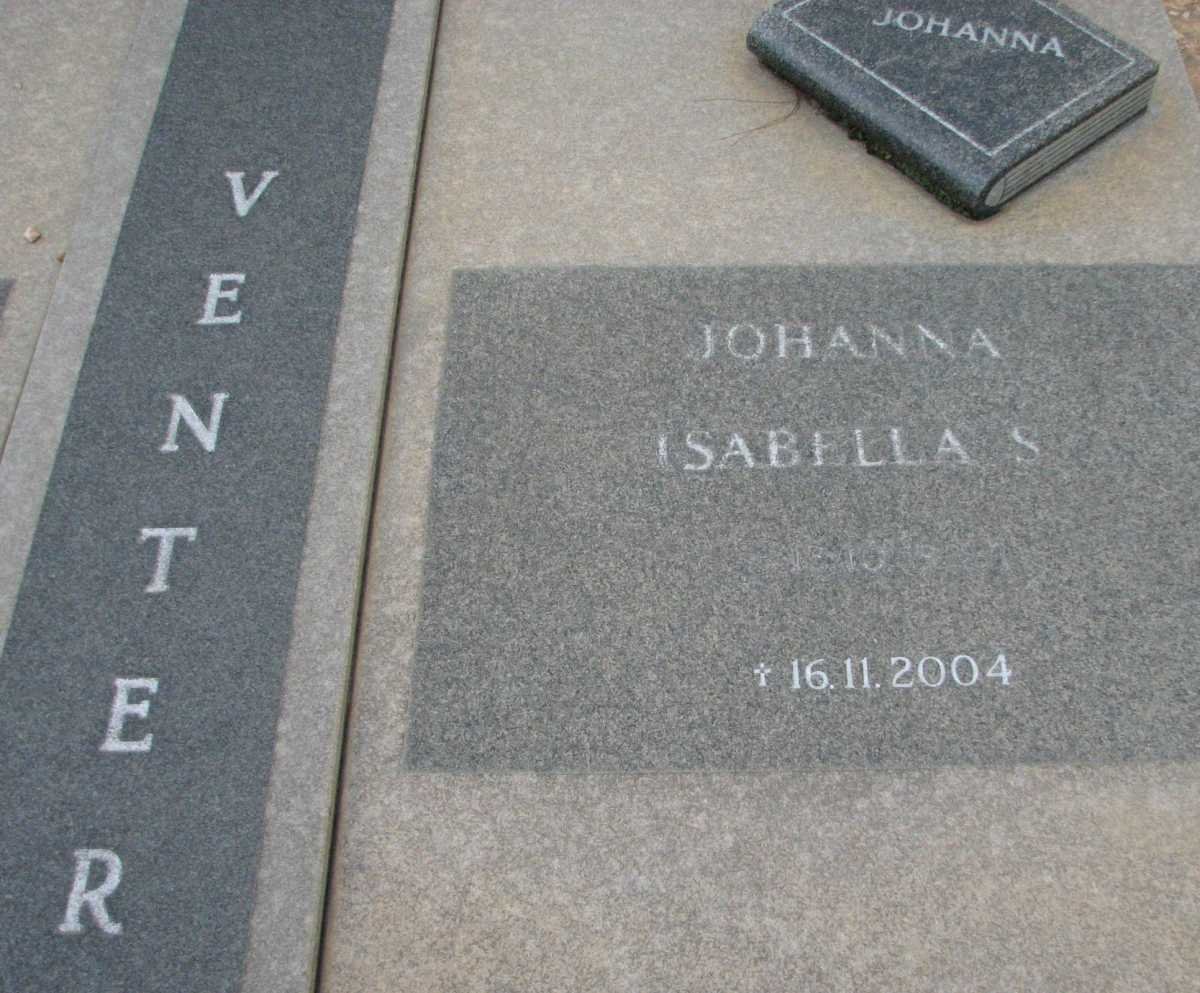 VENTER Jan Adriaan 1922-1999 &amp; Johanna Isabella S. -2004