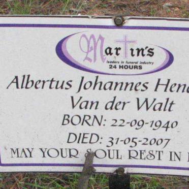 WALT Albertus Johannes Hendrikus, van der 1940-2007