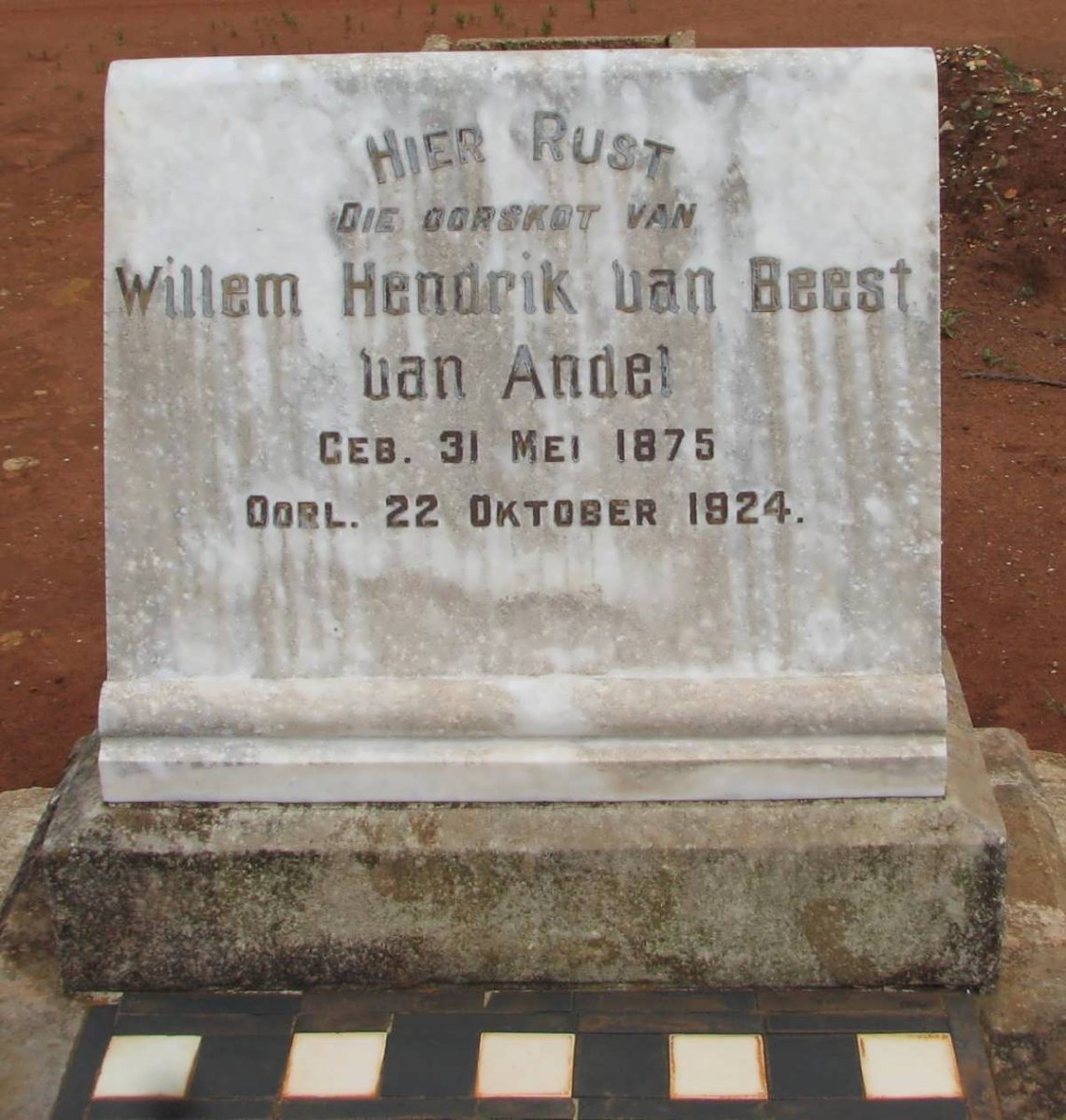 ANDEL Willem Hendrik, van Beest van 1875-1924