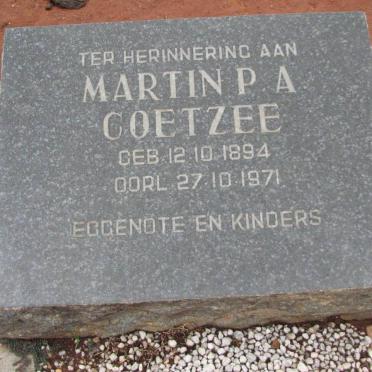 COETZEE Martin P.A. 1894-1971