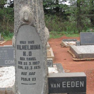 EEDEN Wilhelmina H.D., van nee DAVEL 1907-1971