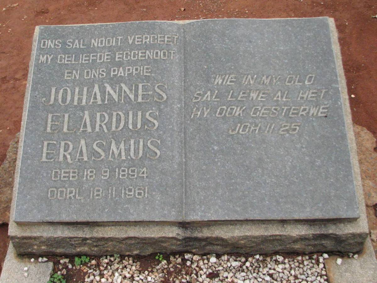 ERASMUS Johannes Elardus 1894-1961