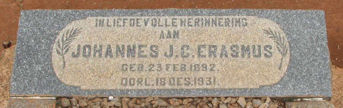 ERASMUS Johannes J.C. 1892-1931